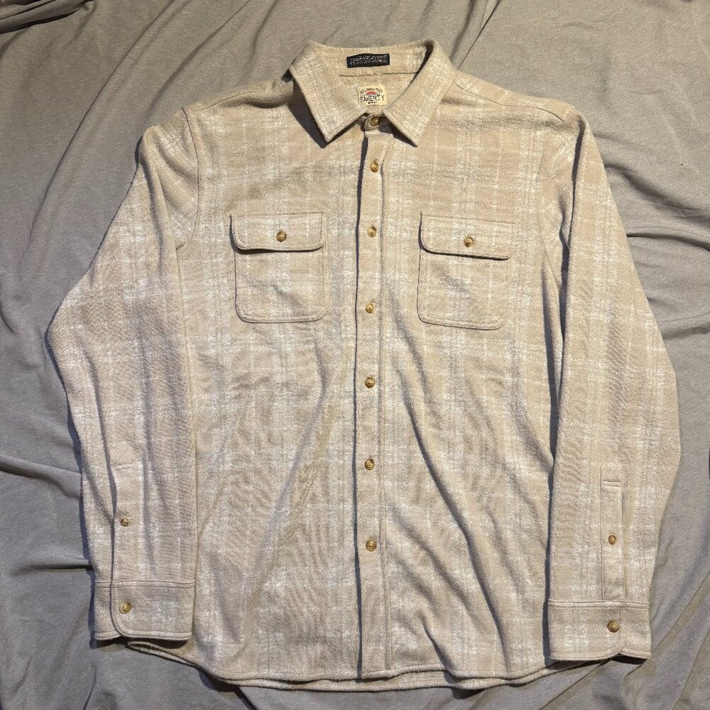 Faherty Shirt Mens XL Yellow Plaid Fleece Legend Sweater Soft Flannel Button Up
